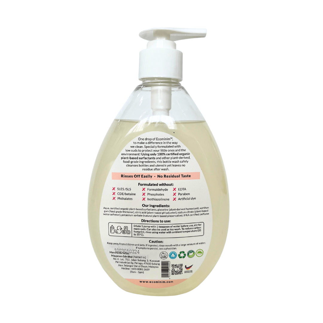 Ecominim Plant-Based Concentrated Baby Bottle & Toy Wash Tangy Fresh